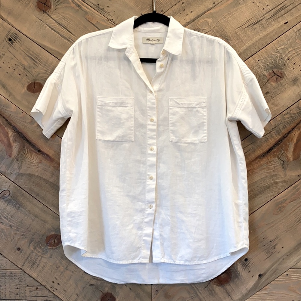 Madewell Structured Short Sleeve Button Up XS